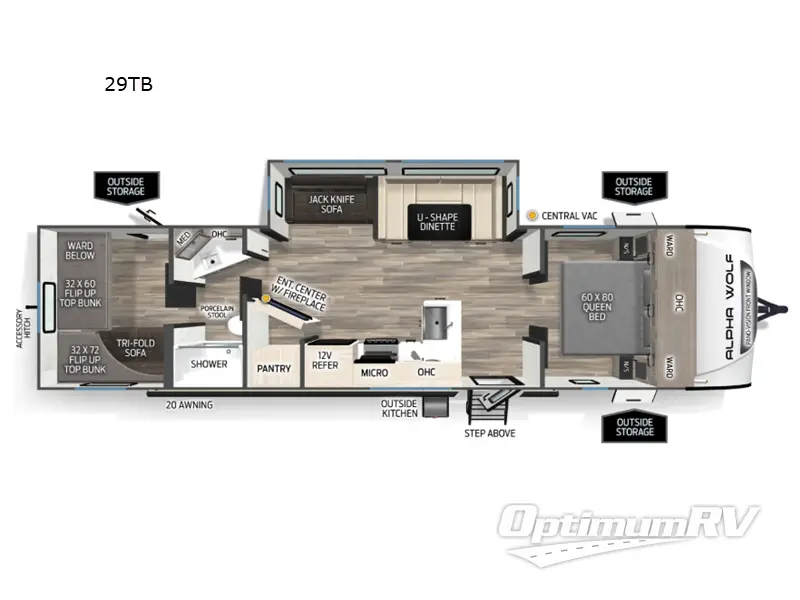 2026 Forest River Cherokee Alpha Wolf 29TB Floorplan Photo