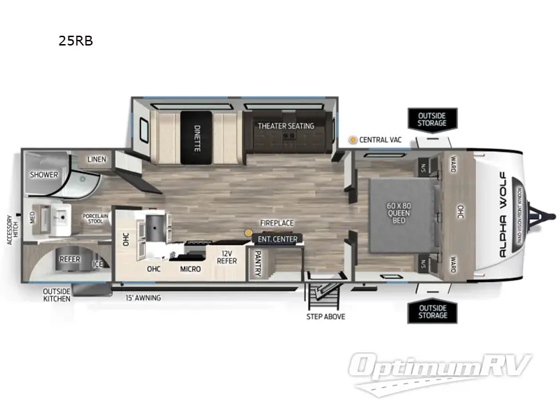 2026 Forest River Cherokee Alpha Wolf 25RB Floorplan Photo