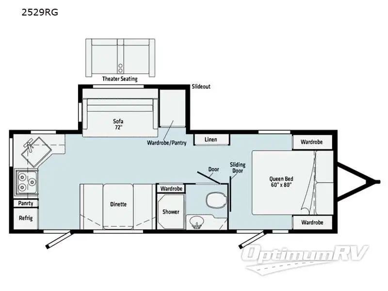 2021 Winnebago Towables Minnie 2529RG Floorplan Photo
