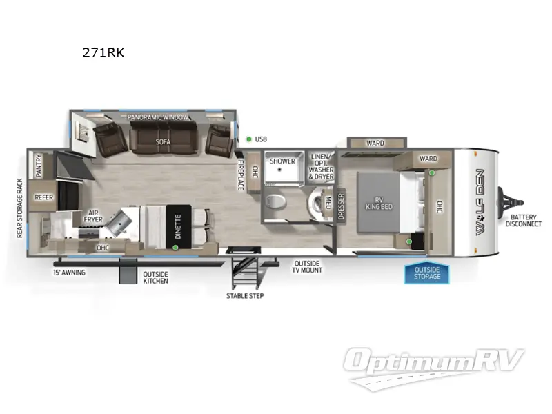 2026 Forest River Cherokee Wolf Den 271RK RV Floorplan Photo