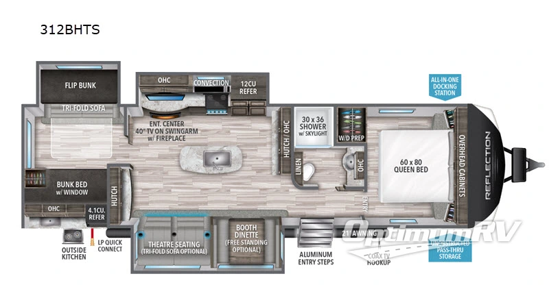 2020 Grand Design Reflection 312BHTS Floorplan Photo