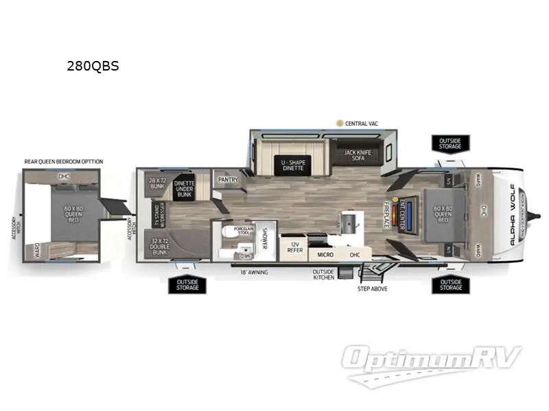 2026 Forest River Cherokee Alpha Wolf 280QBS RV Floorplan Photo