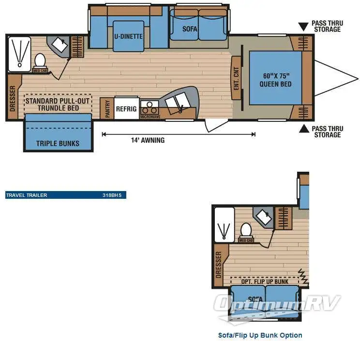2010 KZ Spree 318BHS Floorplan Photo