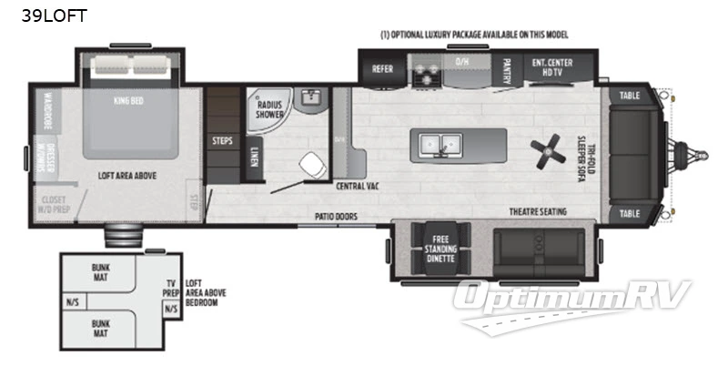 2020 Keystone Retreat 39LOFT RV Floorplan Photo