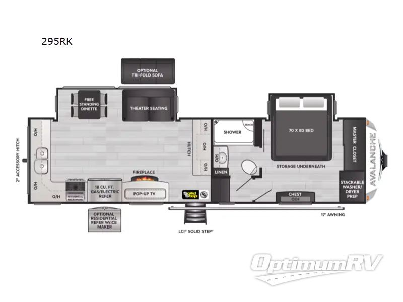 2022 Keystone Avalanche 295RK Floorplan Photo