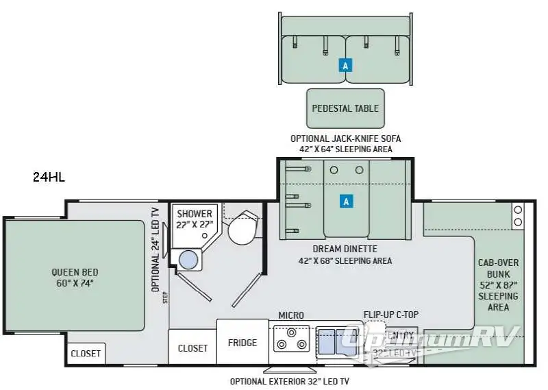 2017 Thor Four Winds Sprinter 24HL Floorplan Photo