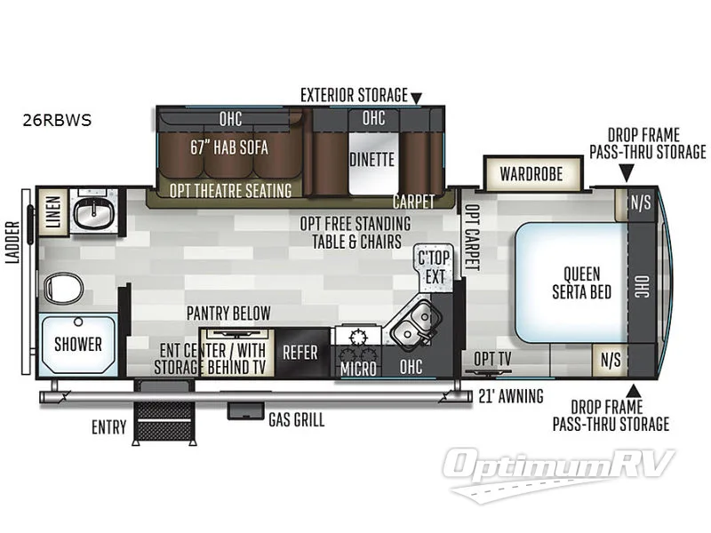 2019 Forest River Flagstaff Super Lite 26RBWS Floorplan Photo