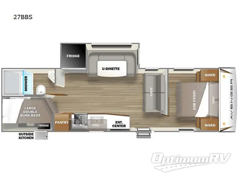 2023 Prime Time Avenger 27BBS RV Floorplan Photo