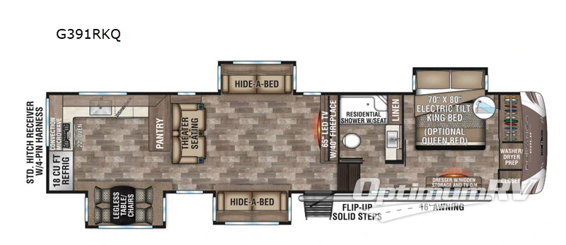 2020 KZ Durango Gold G391RKQ RV Floorplan Photo