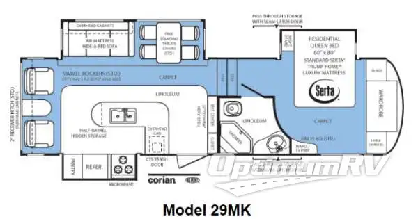 2012 Forest River Wildcat Sterling Edition 29MK Floorplan Photo