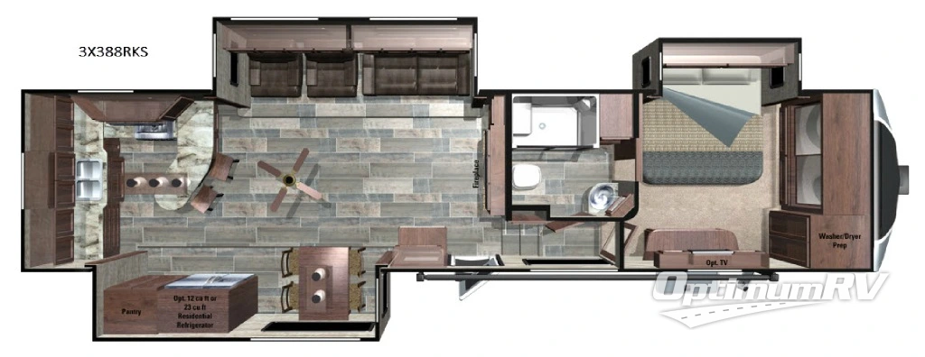2017 Highland Ridge Open Range 3X 388RKS Floorplan Photo
