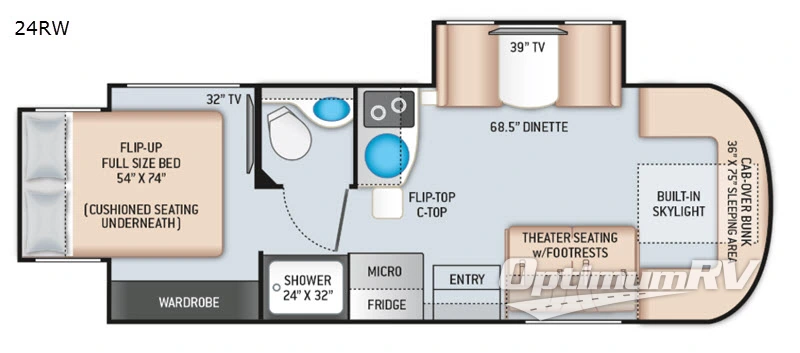 2021 Thor Delano Sprinter 24RW Floorplan Photo