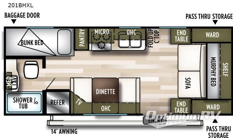 2019 Forest River Wildwood X-Lite 201BHXL RV Floorplan Photo