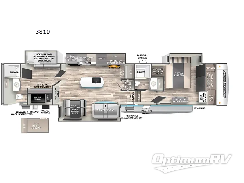 2023 Forest River Cherokee Arctic Wolf Suite 3810 Floorplan Photo