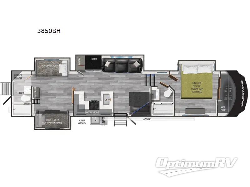 2023 Cruiser South Fork 3850BH Floorplan Photo