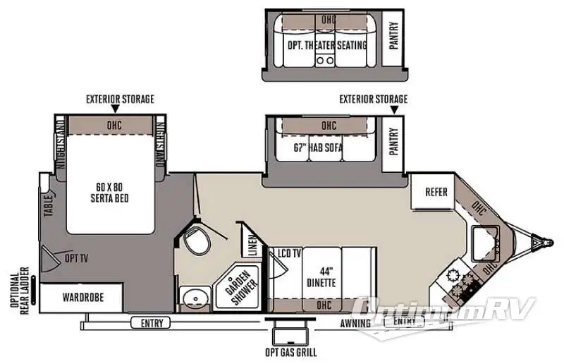 2015 Forest River Rockwood Ultra Lite 2618VS Floorplan Photo