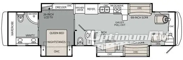 2011 Holiday Rambler Endeavor 43DFT Floorplan Photo