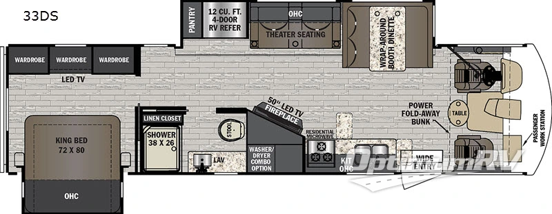 2020 Forest River FR3 33DS Floorplan Photo