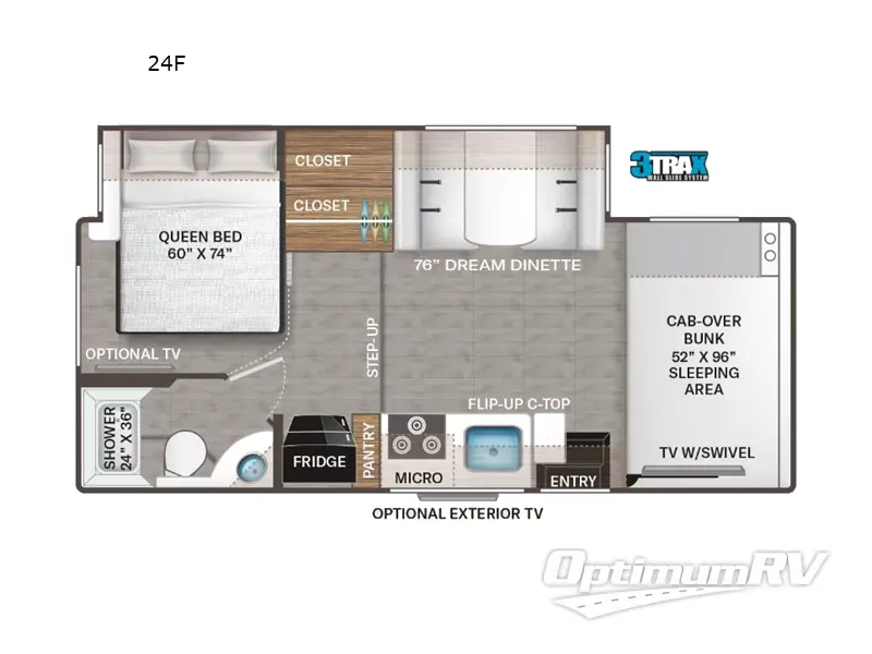 2023 Thor Four Winds 24F RV Floorplan Photo