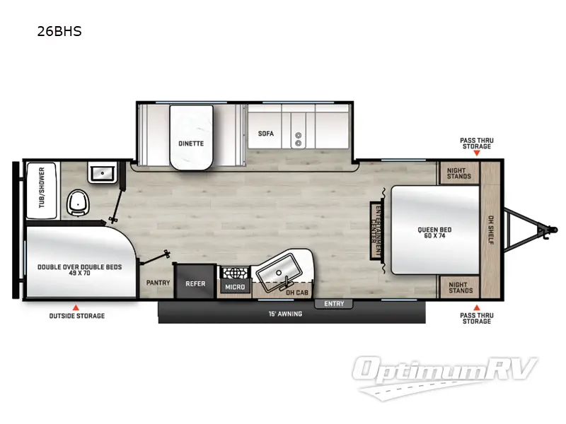 2025 Forest River Aurora Light 26BHS Floorplan Photo