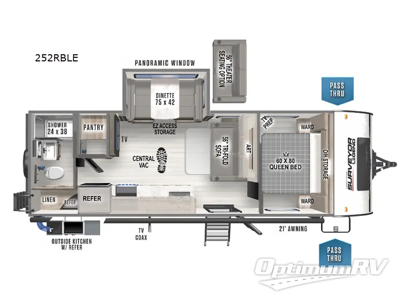 2023 Forest River Surveyor Legend 252RBLE Floorplan Photo