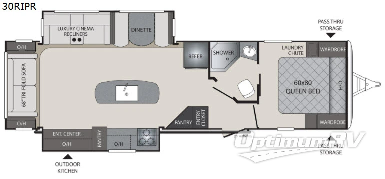 2018 Keystone Premier Ultra Lite 30RIPR Floorplan Photo