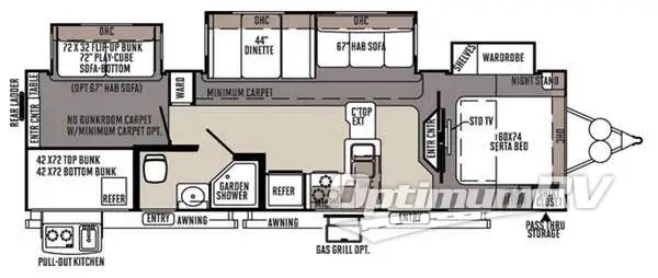 2015 Forest River Rockwood Signature Ultra Lite 8311WS RV Floorplan Photo