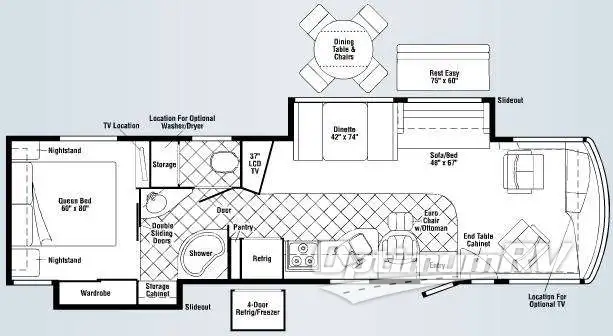 2009 Winnebago Destination 37G Floorplan Photo