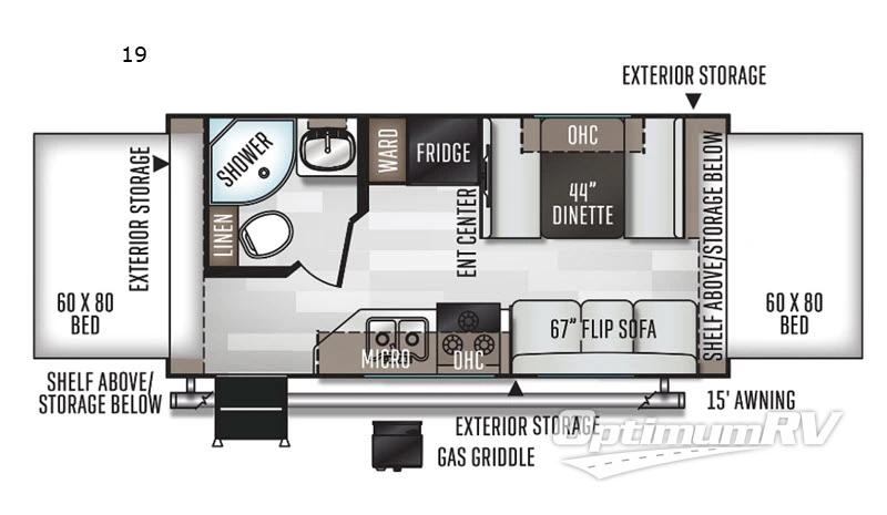 2020 Forest River Rockwood Roo 19 Floorplan Photo