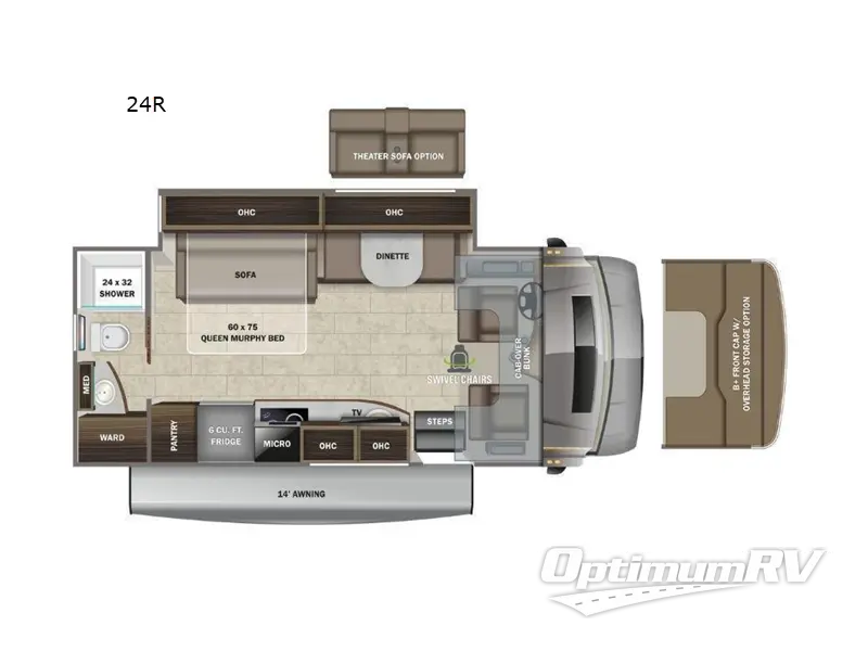 2022 Entegra Qwest 24R Floorplan Photo