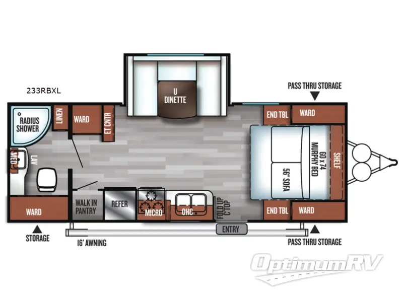 2018 Forest River Salem Cruise Lite 233RBXL Floorplan Photo