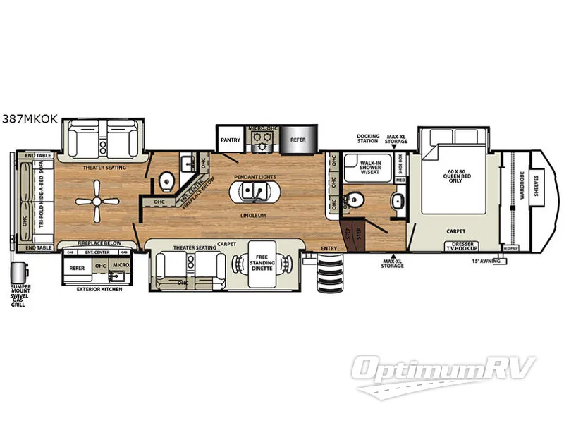 2019 Forest River Sierra 387MKOK Floorplan Photo