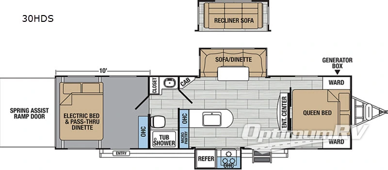 2019 Forest River XLR Hyper Lite 30HDS Floorplan Photo