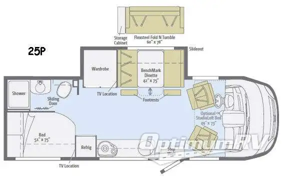 2017 Winnebago Via 25P Floorplan Photo