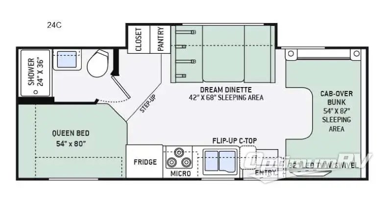 2016 Thor Four Winds 24C RV Floorplan Photo