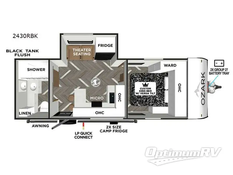 2026 Forest River Ozark 2430RBK RV Floorplan Photo