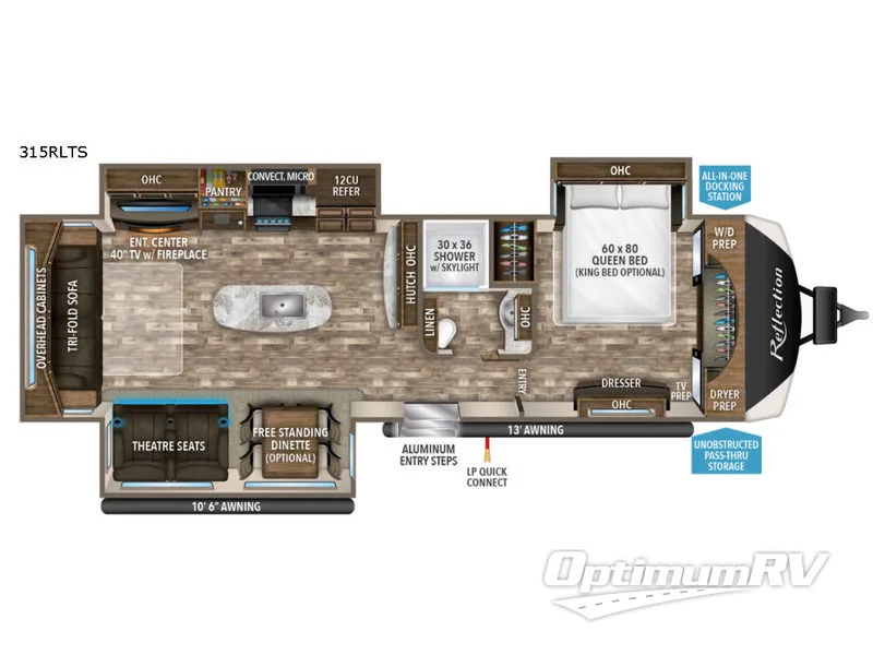 2018 Grand Design Reflection 315RLTS Floorplan Photo