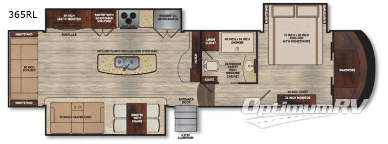 2018 VanLeigh Vilano 365RL Floorplan Photo