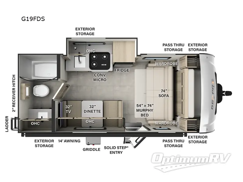 2025 Forest River Rockwood GEO Pro G19FDS Floorplan Photo