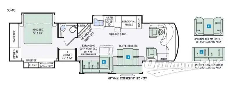 2016 Thor Tuscany XTE 36MQ Floorplan Photo