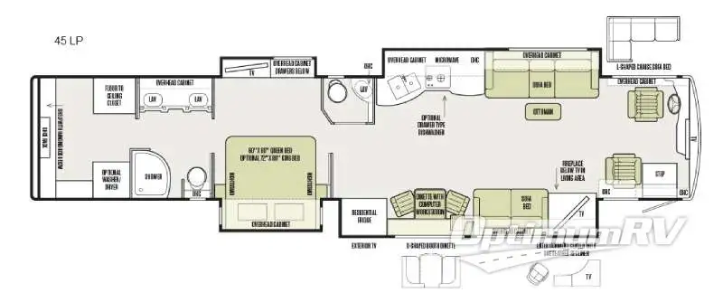 2016 Tiffin Allegro Bus 45 LP Floorplan Photo