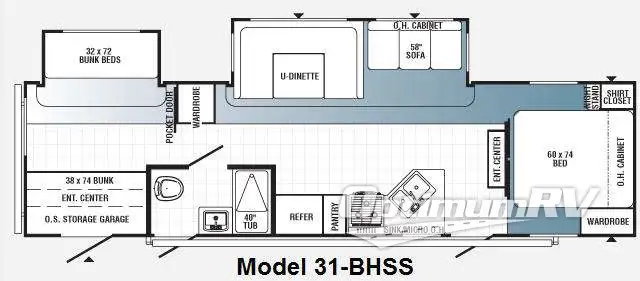 2010 Palomino Puma 31-BHSS Floorplan Photo