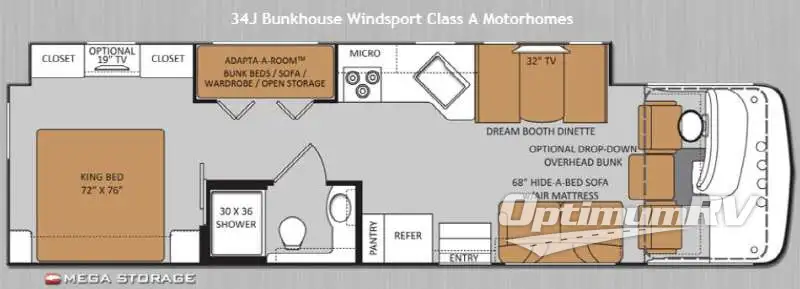 2014 Thor Windsport 34J Floorplan Photo