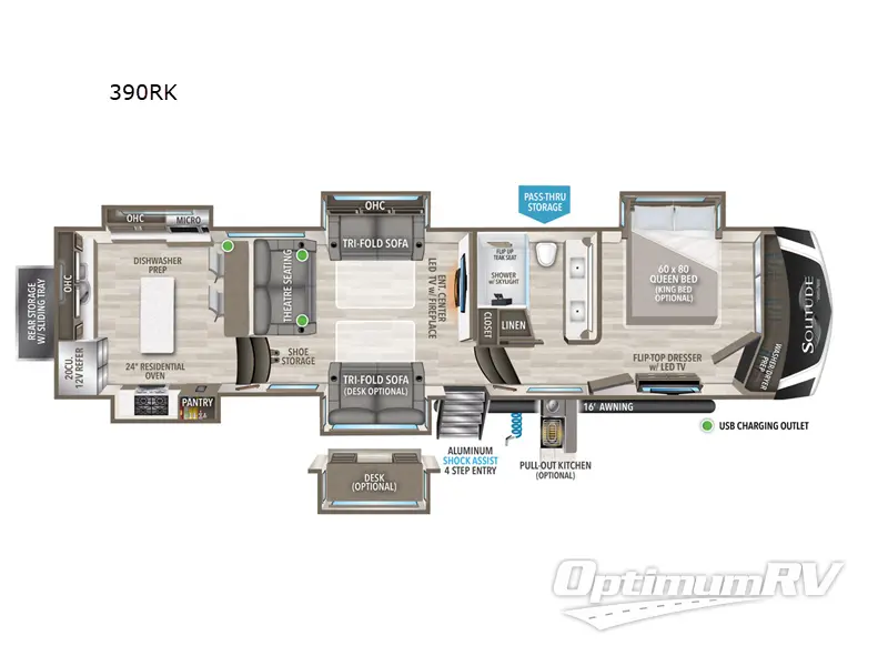 2024 Grand Design Solitude 390RK Floorplan Photo