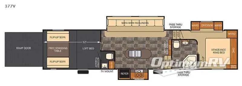 2015 Forest River Vengeance 377V RV Floorplan Photo