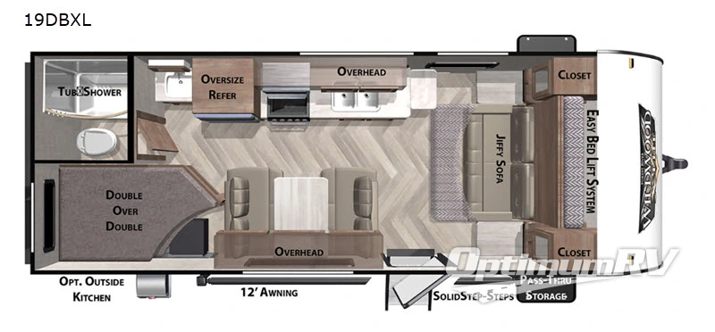 2020 Forest River Wildwood X-Lite 19DBXL Floorplan Photo