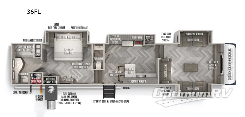 2020 Forest River Salem Hemisphere Elite 36FL Floorplan Photo