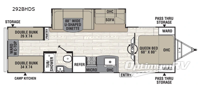 2019 Coachmen Freedom Express Ultra Lite 292BHDS RV Floorplan Photo