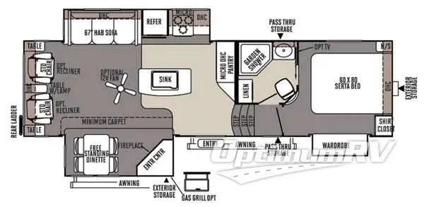 2015 Forest River Rockwood Signature Ultra Lite 8289WS Floorplan Photo