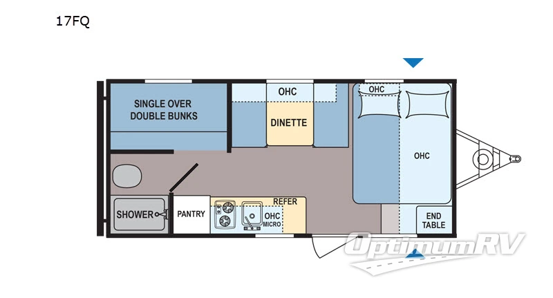 2019 Dutchmen Coleman Lantern LT Series 17FQ Floorplan Photo
